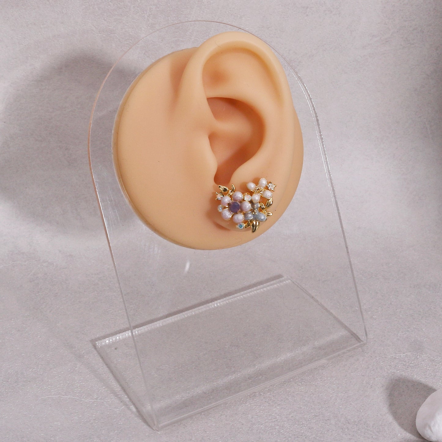 Heart Shaped Floral Bouquet Stud Earrings