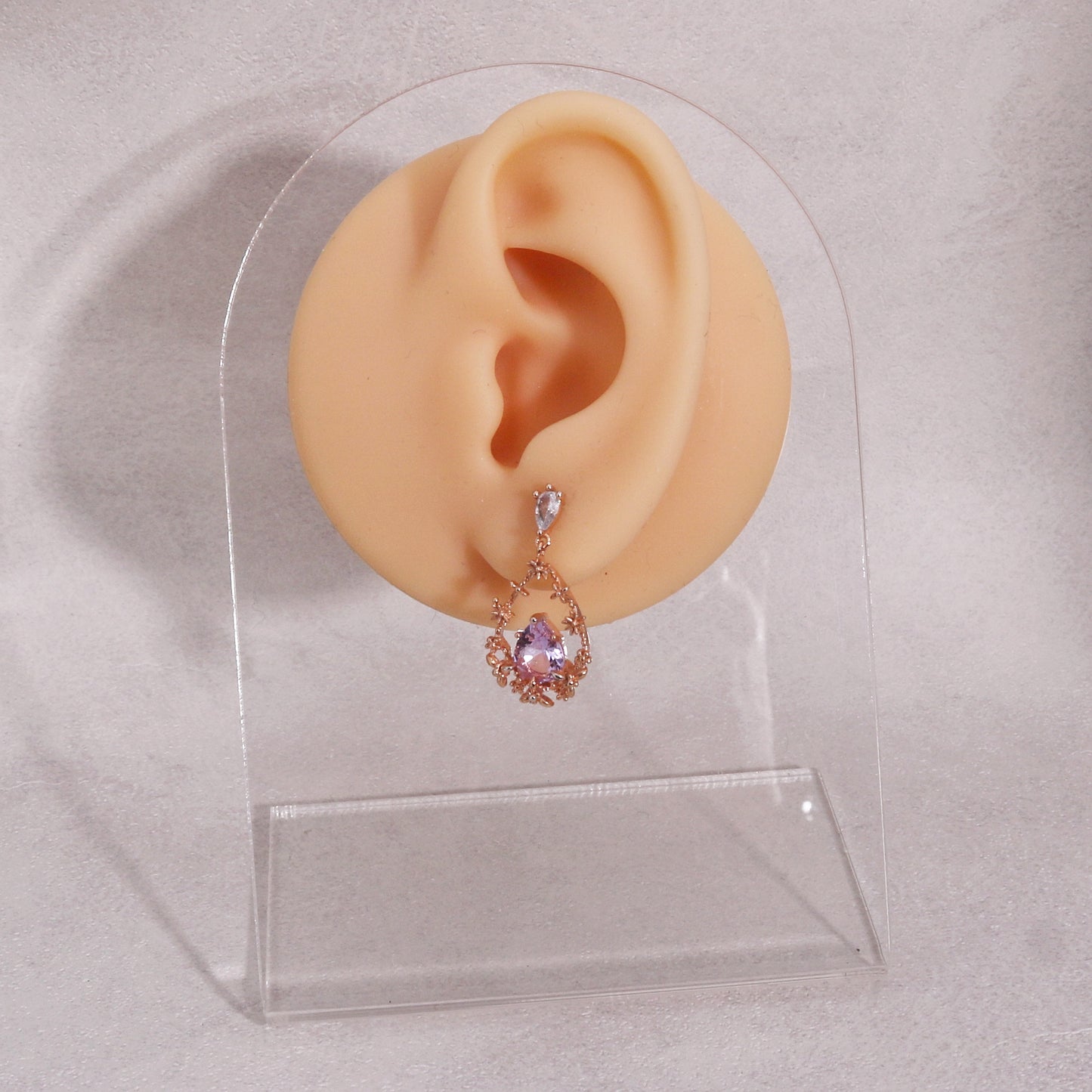 BellaRose Vintage Filigree Pear CZ Drop Earrings