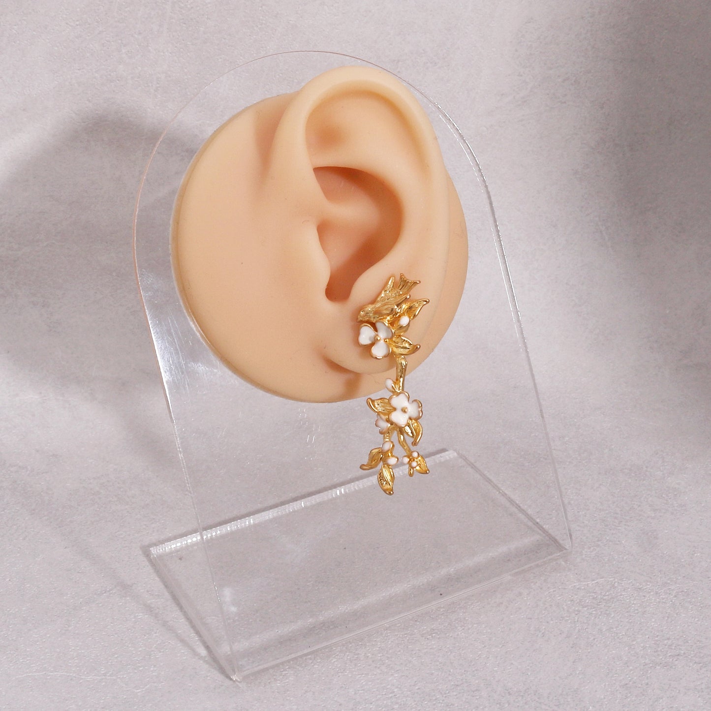 Natalie Floral Dove Garden Dangle Earrings