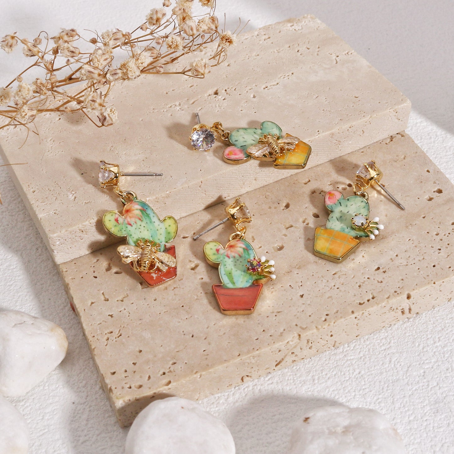 Fun Cactus Drop Dangle Fashion Earrings