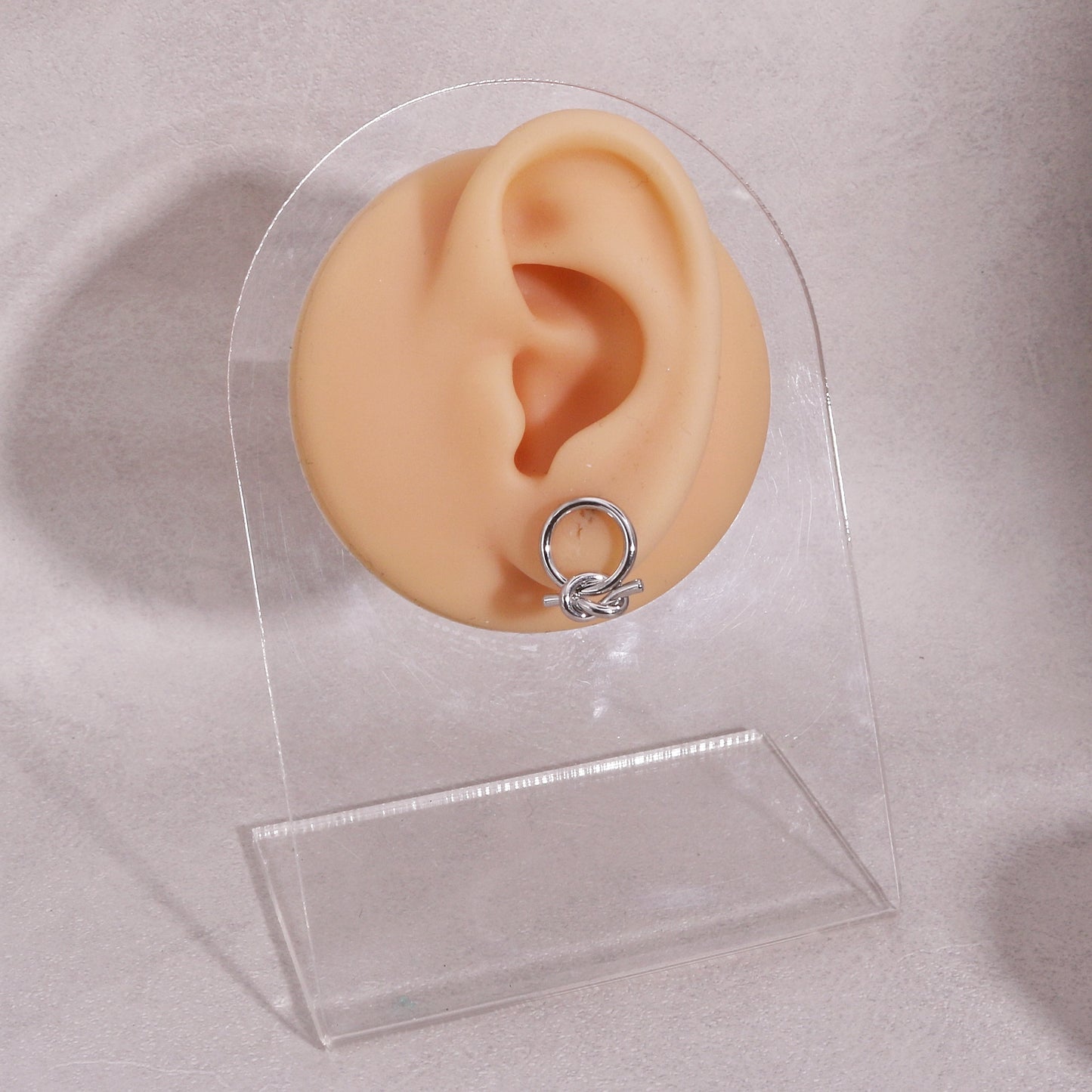 Georgina Minimalist Circle and Knot Stud Earrings