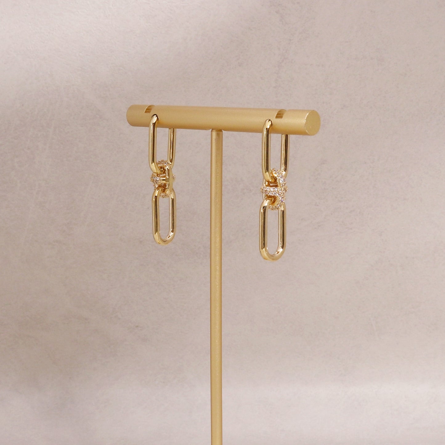 Merylin Modern Minimalist CZ Drop Earrings