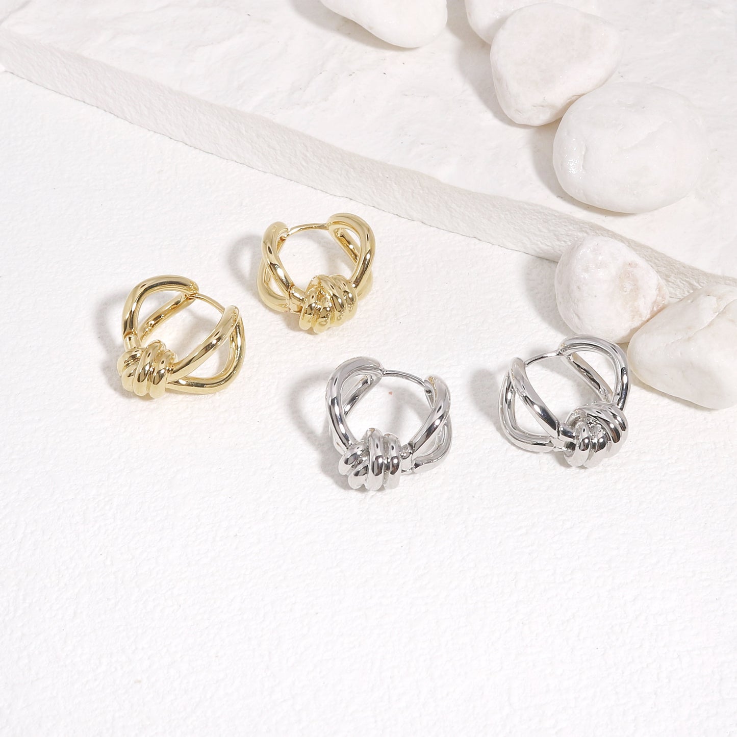 Alexis High Polish Metropolis Modern Hoop Earrings