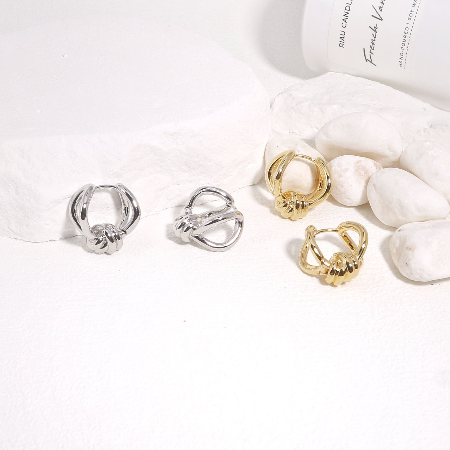 Alexis High Polish Metropolis Modern Hoop Earrings