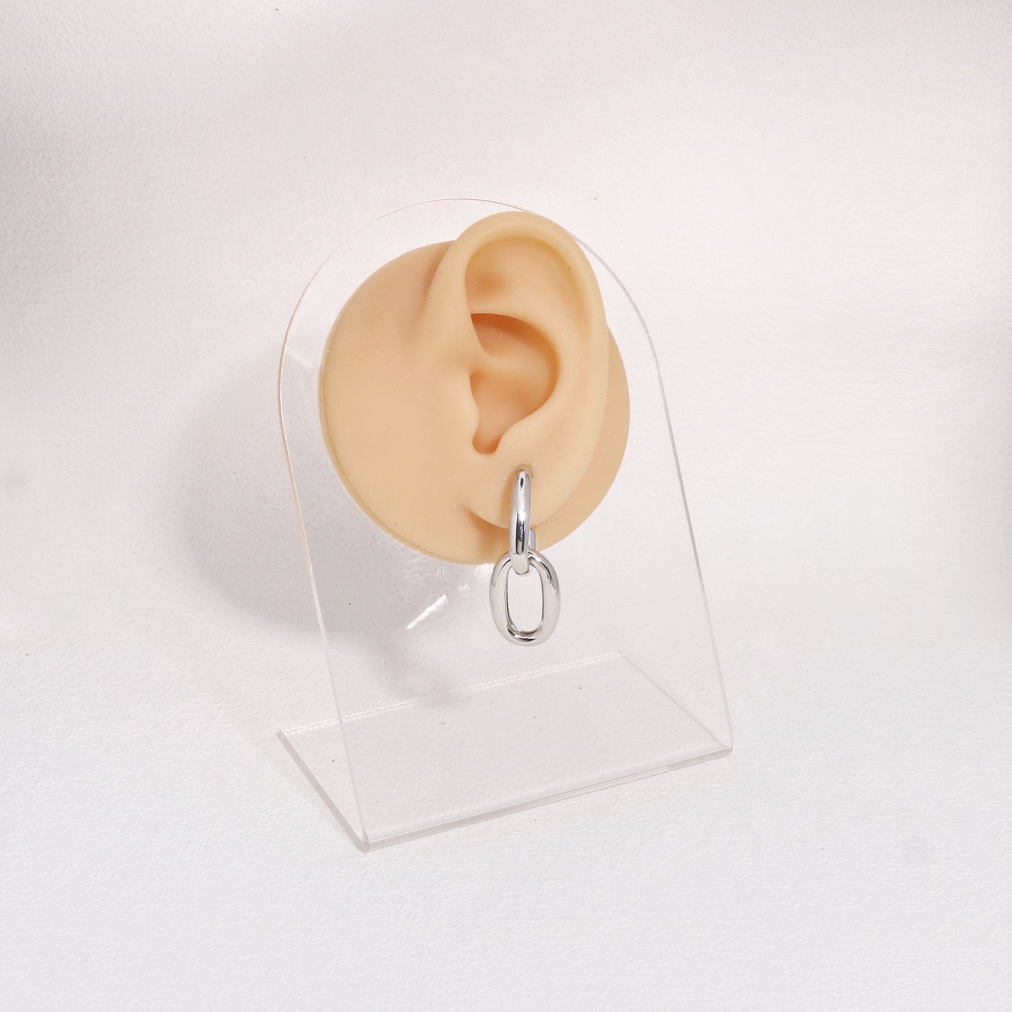Rhiannon Oval High Polish Link Drop Earrings