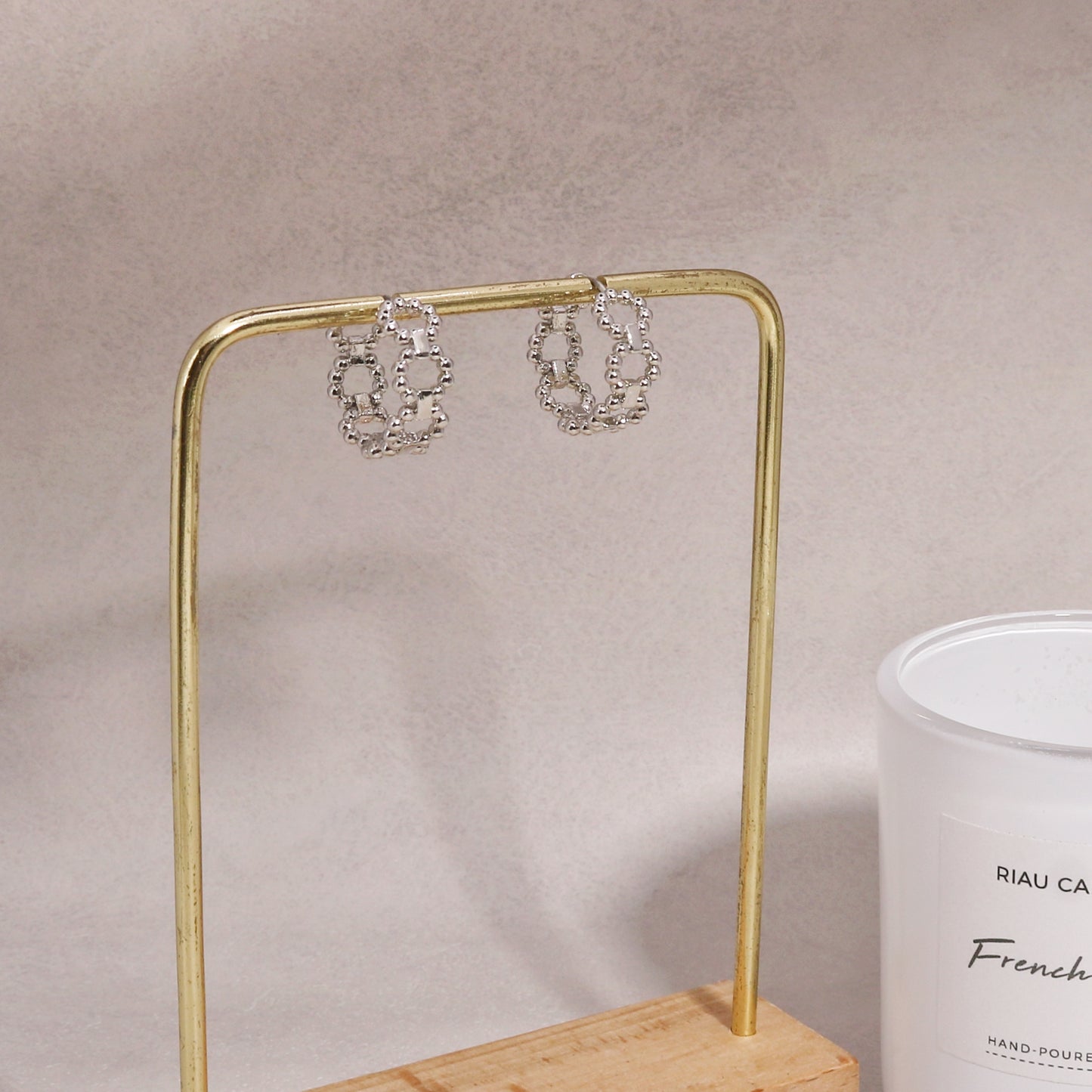 Brooke Simple Honeycomb Hoop Earrings