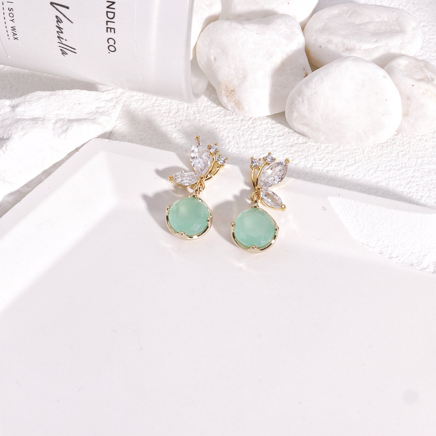 Adelia CZ Glitter Butterfly Short Dangle Earrings