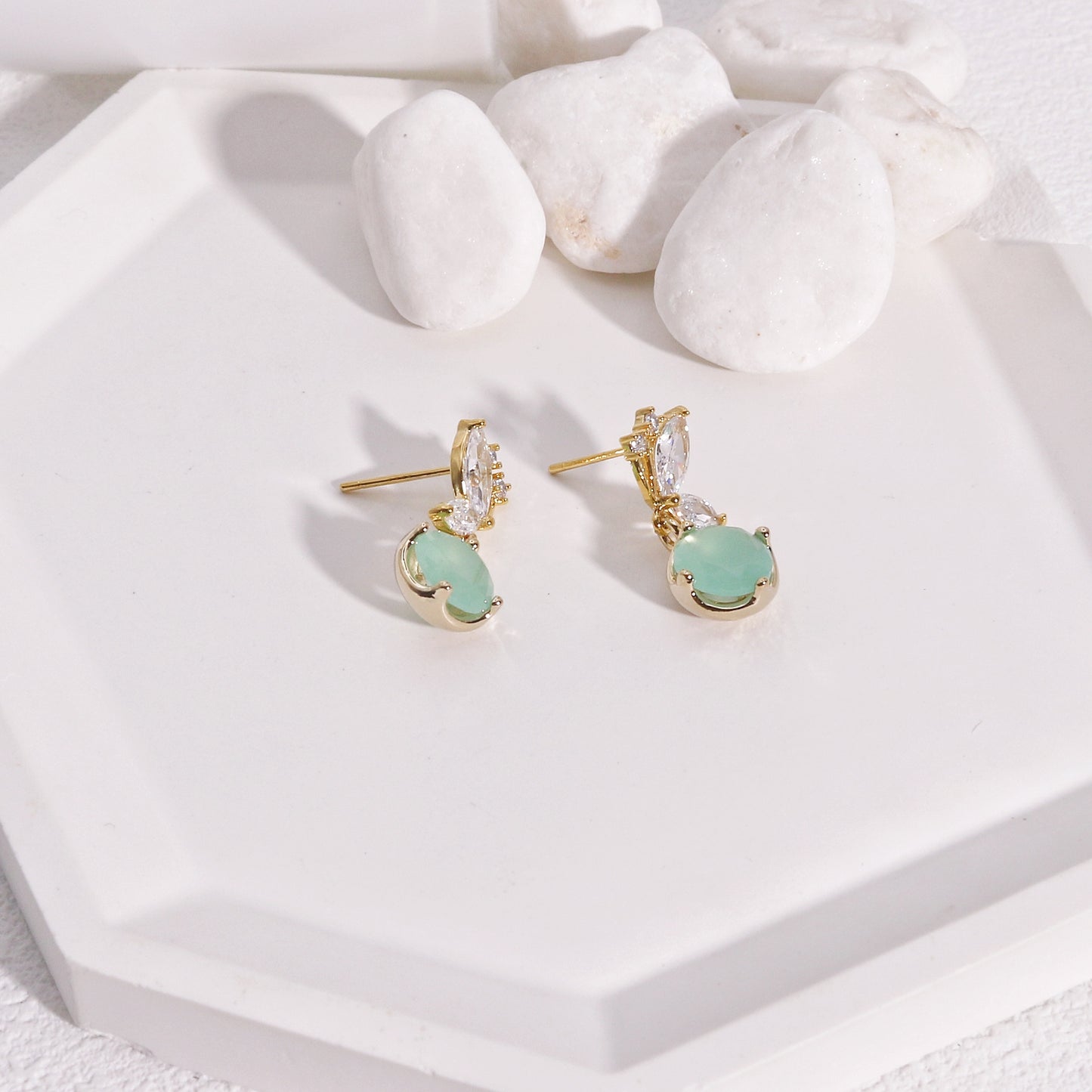 Adelia CZ Glitter Butterfly Short Dangle Earrings
