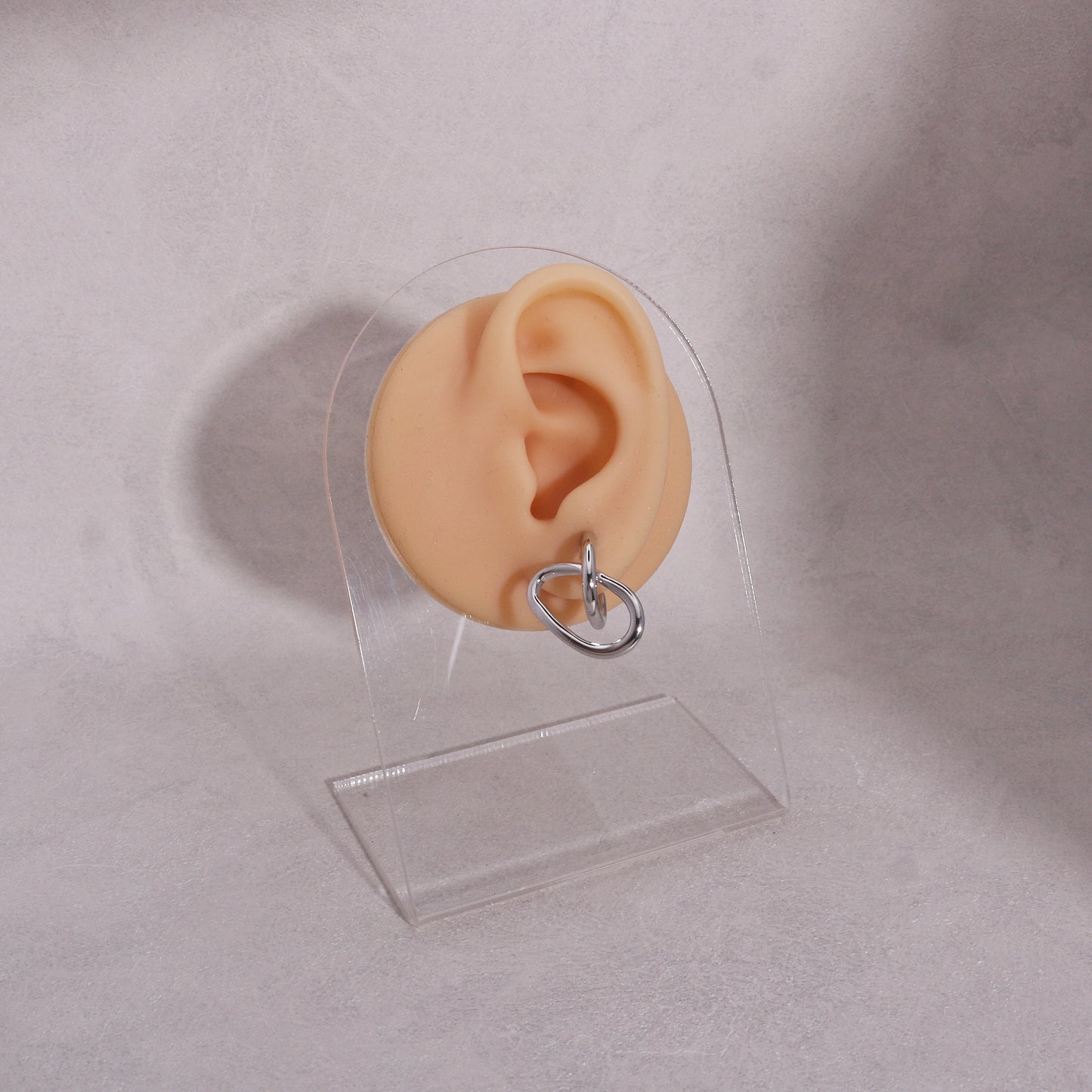 Daniella Textured Oval Hoop Drop Metal Earrings