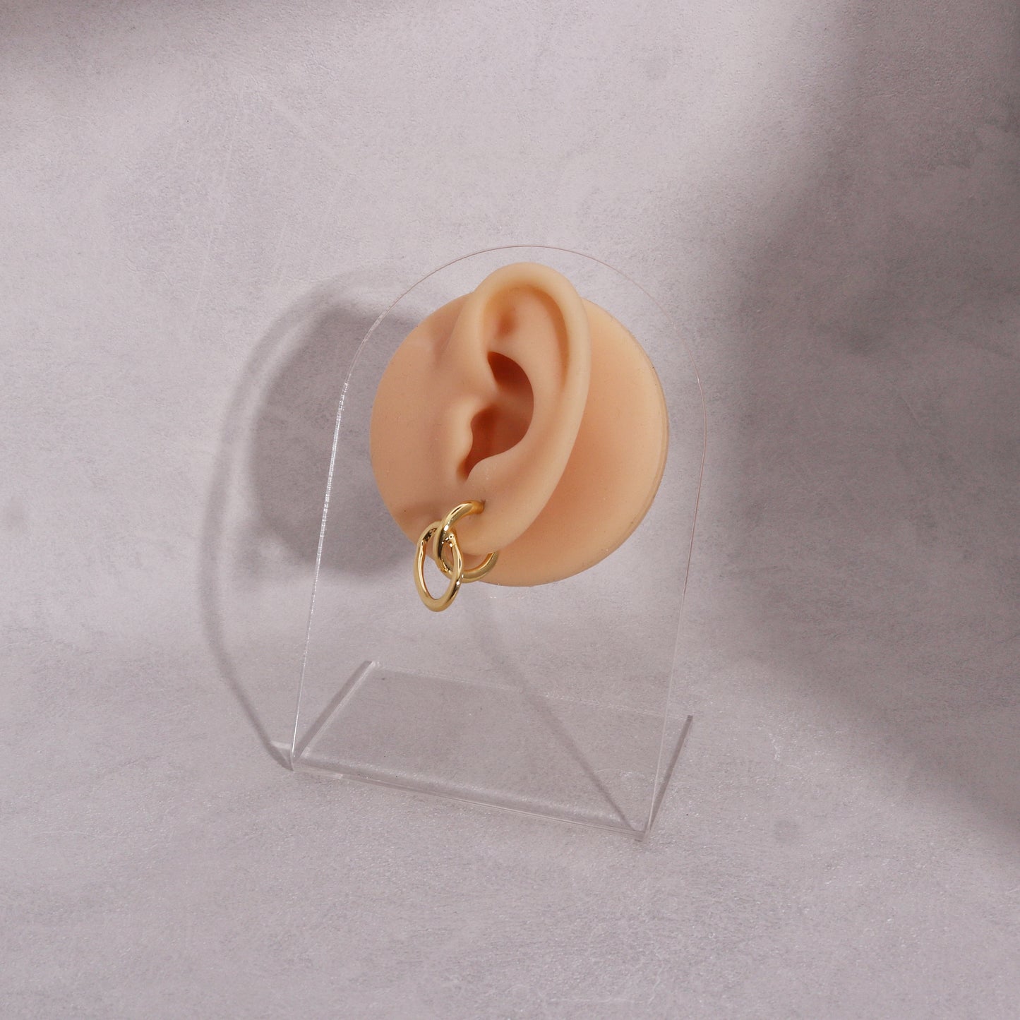 Daniella Textured Oval Hoop Drop Metal Earrings