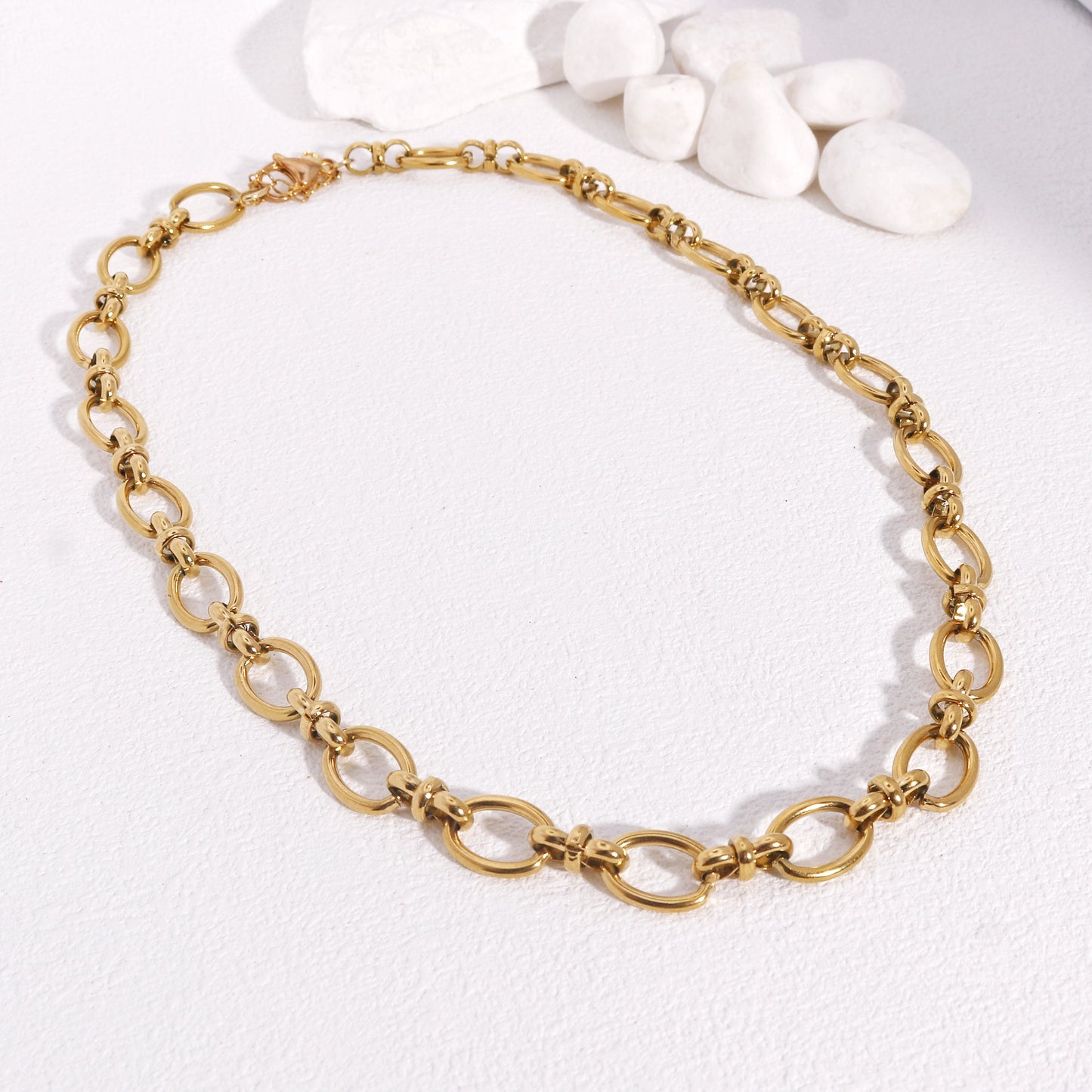 Ember Estate Styled Chain Link Necklace in Steel