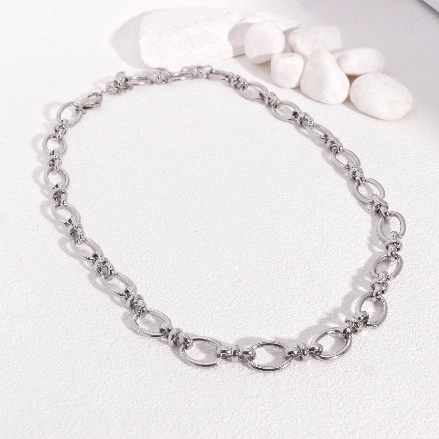 Ember Estate Styled Chain Link Necklace in Steel