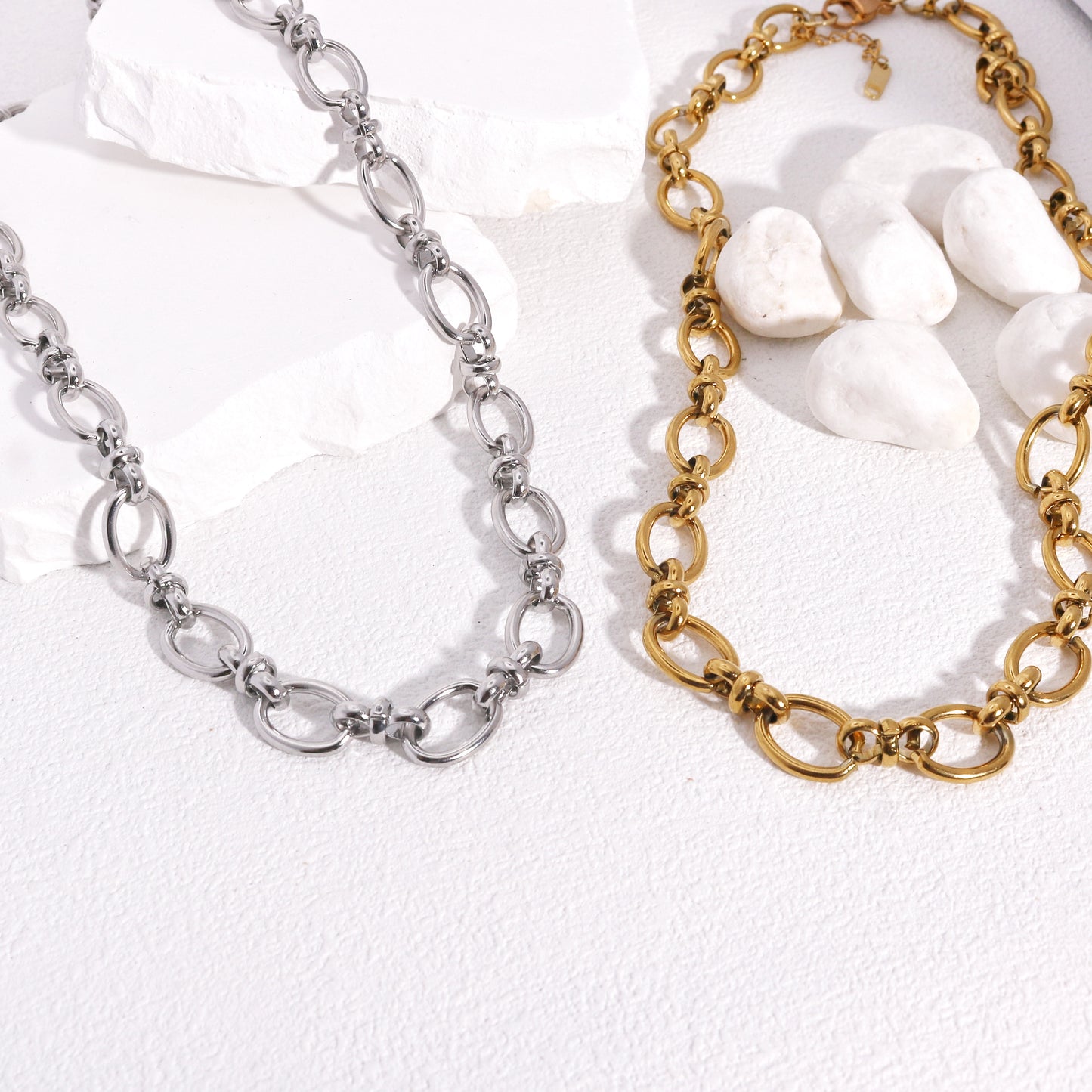 Ember Estate Styled Chain Link Necklace in Steel
