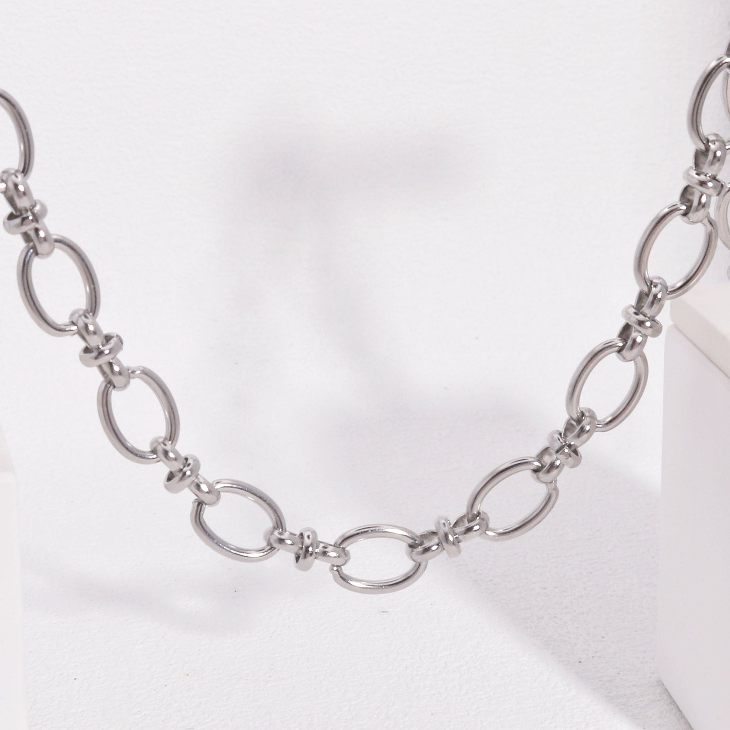 Ember Estate Styled Chain Link Necklace in Steel