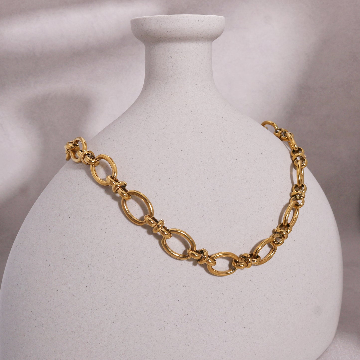 Ember Estate Styled Chain Link Necklace in Steel