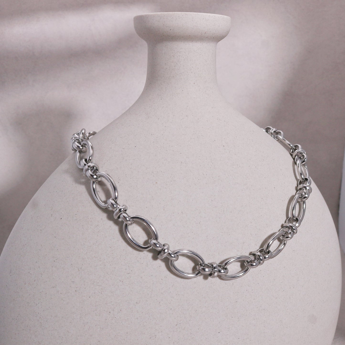Ember Estate Styled Chain Link Necklace in Steel