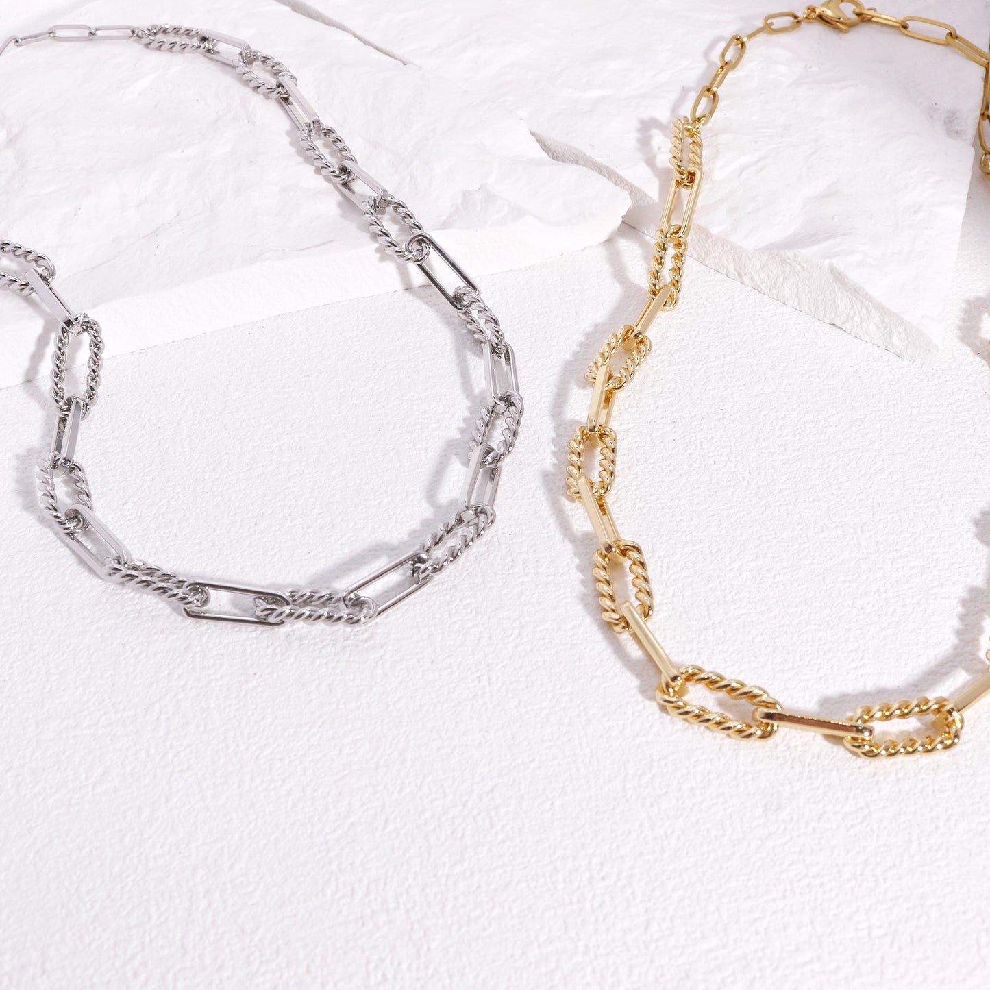Lilith Modern and Sleek Steel Link Chain Necklace