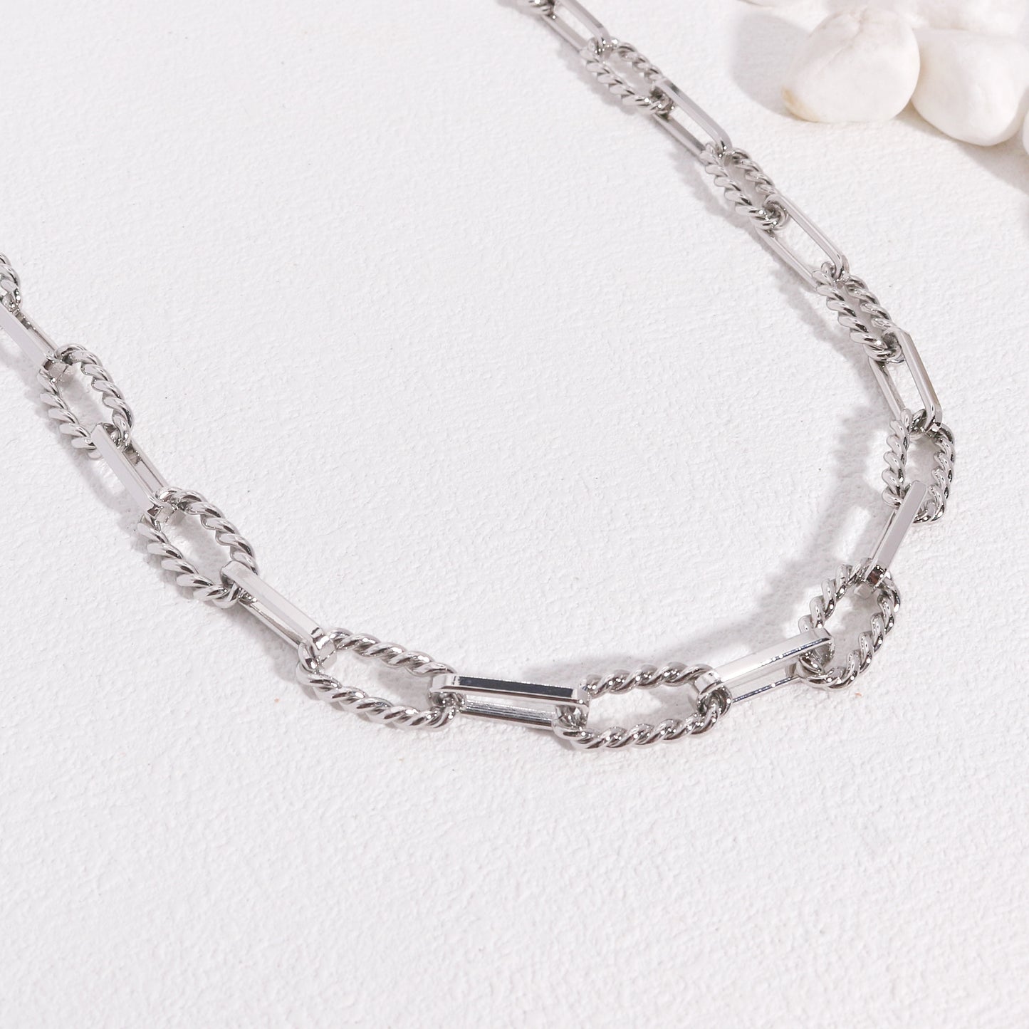 Lilith Modern and Sleek Steel Link Chain Necklace
