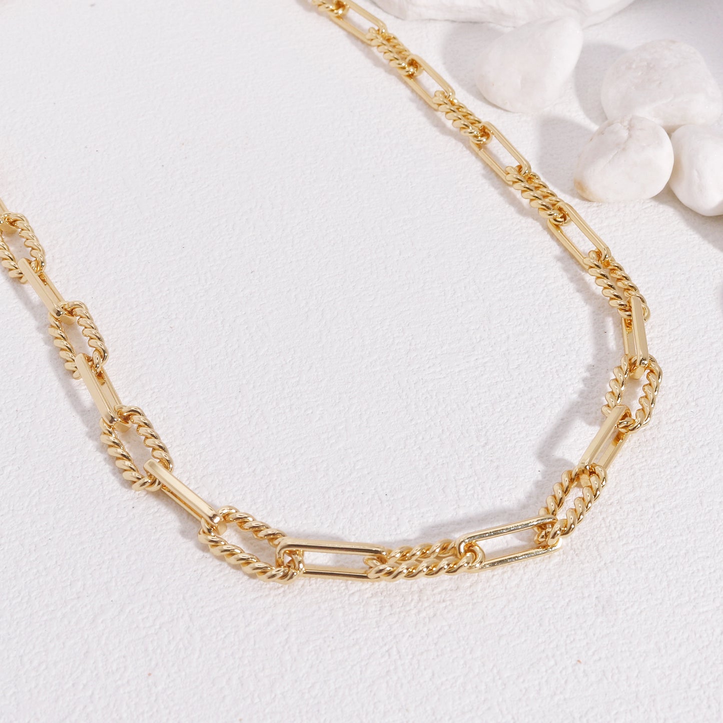Lilith Modern and Sleek Steel Link Chain Necklace