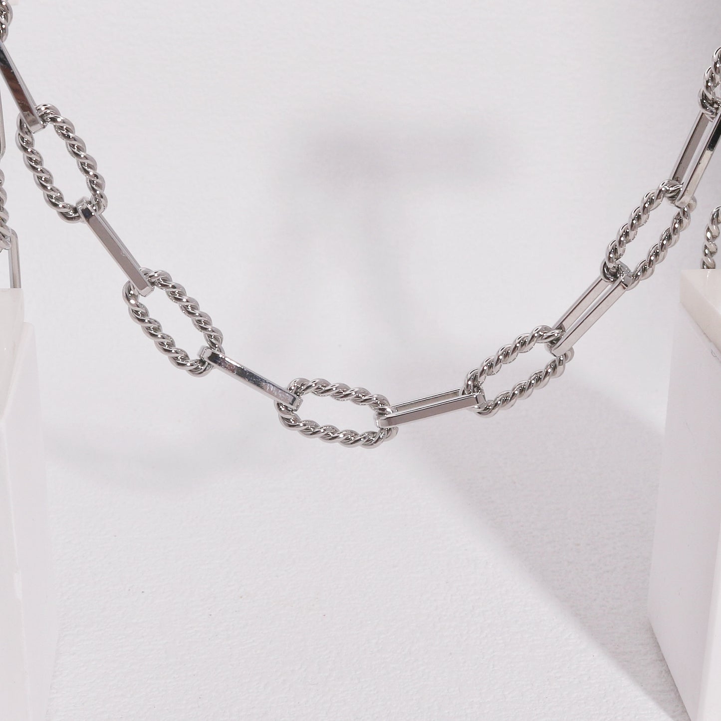 Lilith Modern and Sleek Steel Link Chain Necklace