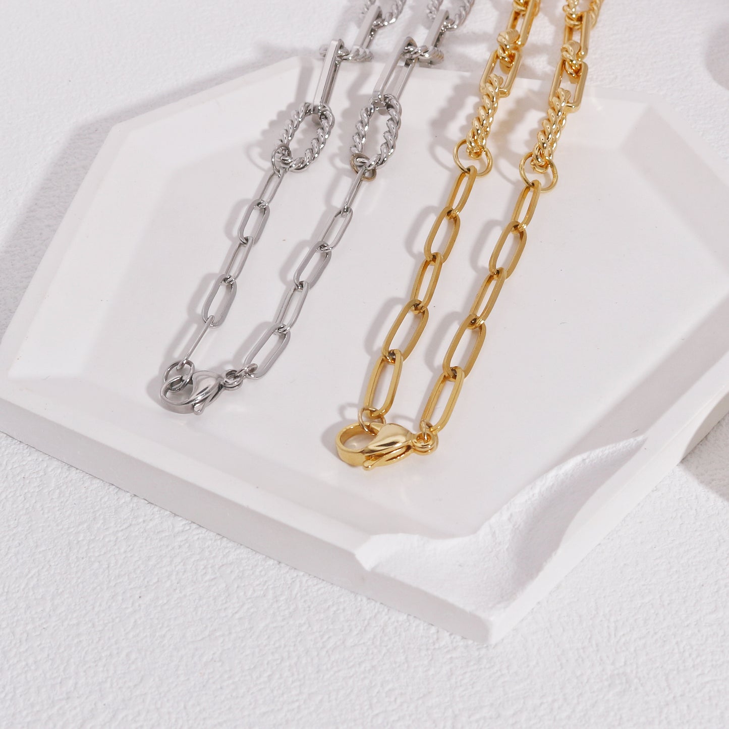 Lilith Modern and Sleek Steel Link Chain Necklace