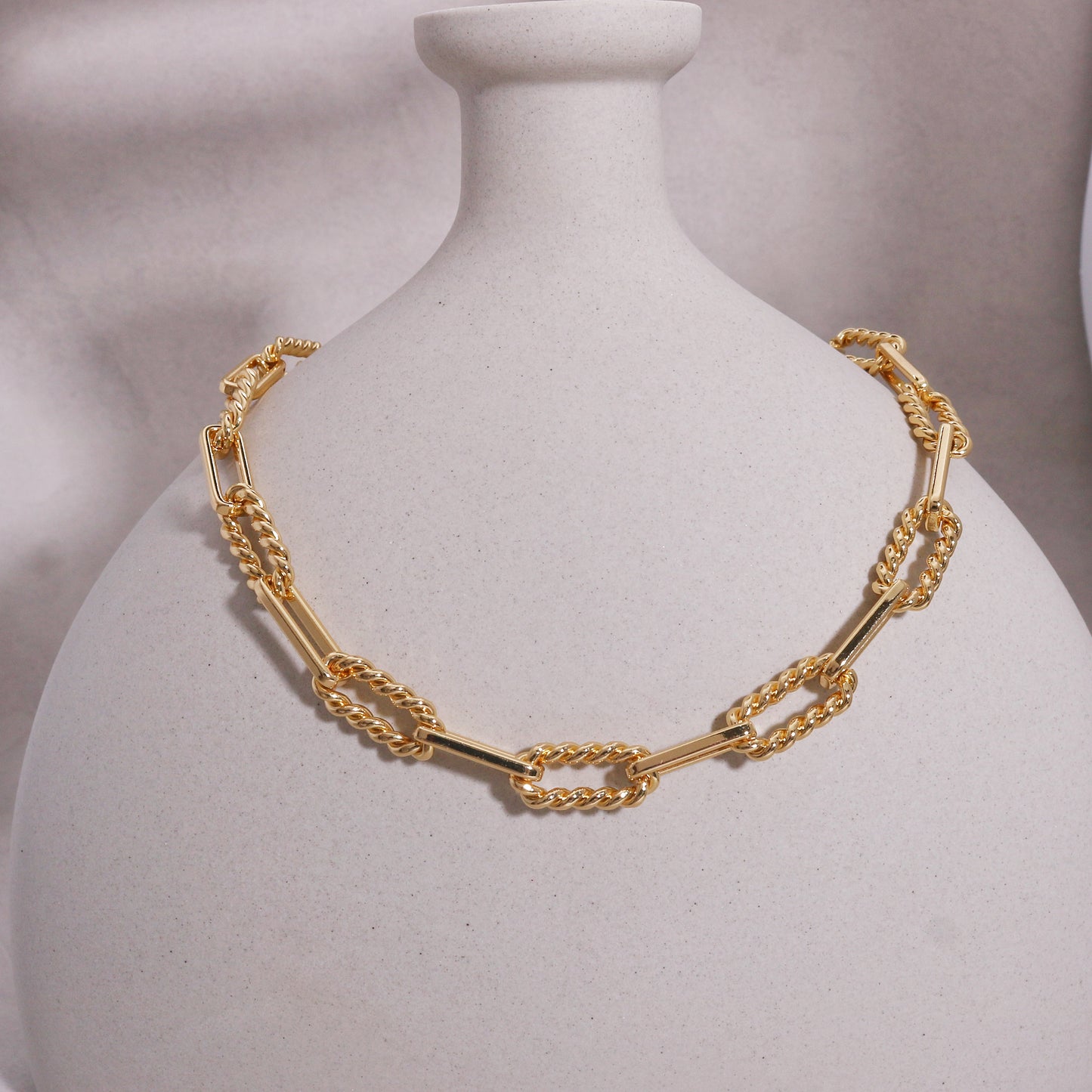Lilith Modern and Sleek Steel Link Chain Necklace