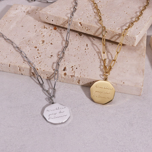 Ivory Modern Minimalist Steel Chain Link Necklace