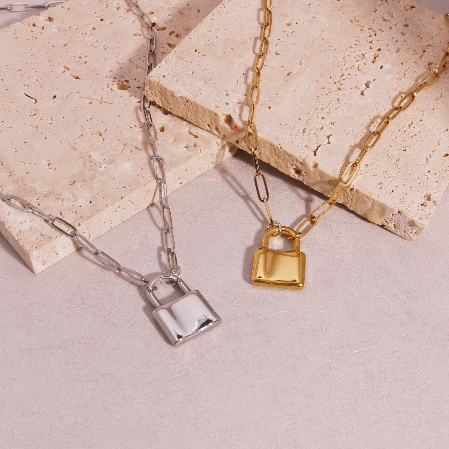 Keira Timeless Locket Chain Necklace in Steel
