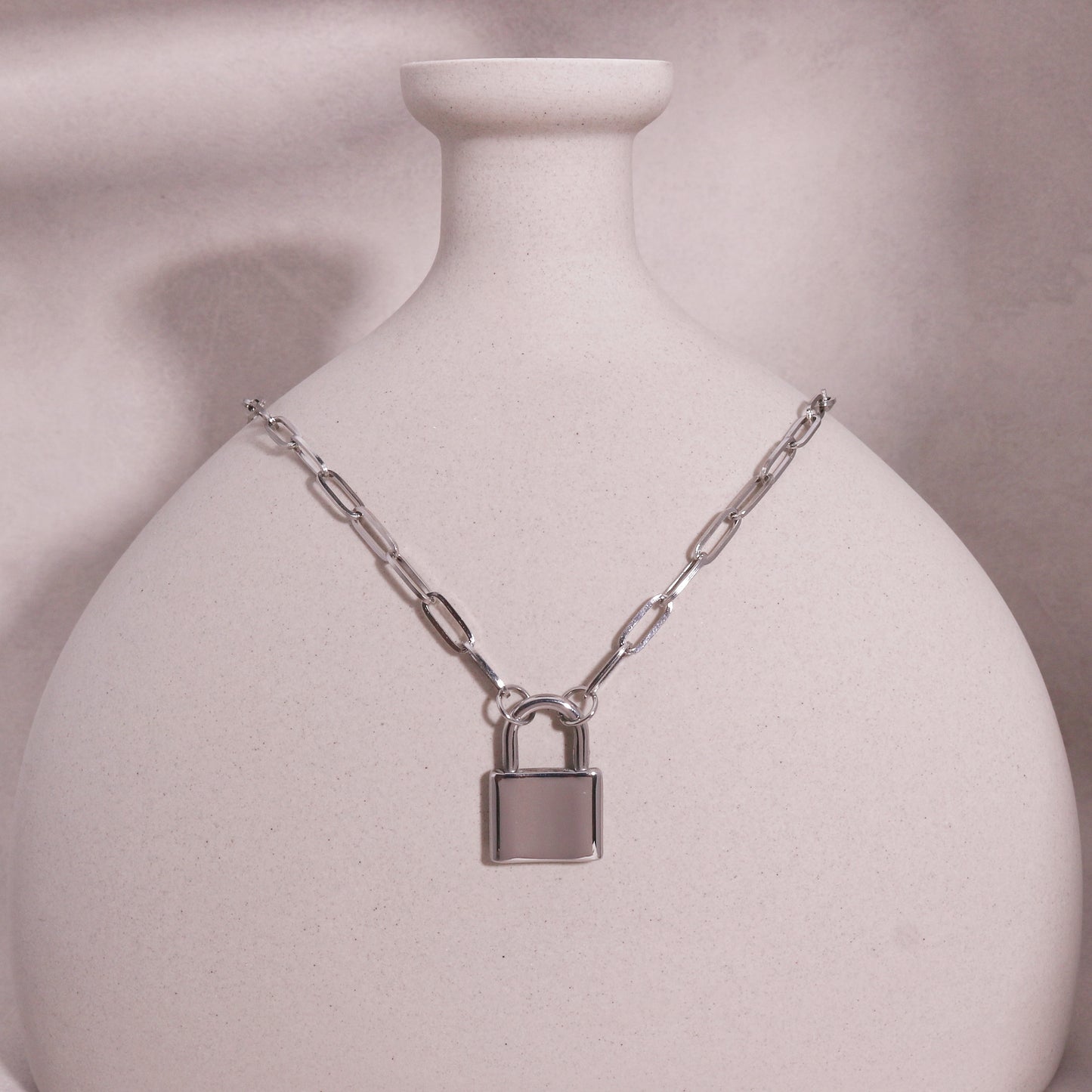 Keira Timeless Locket Chain Necklace in Steel