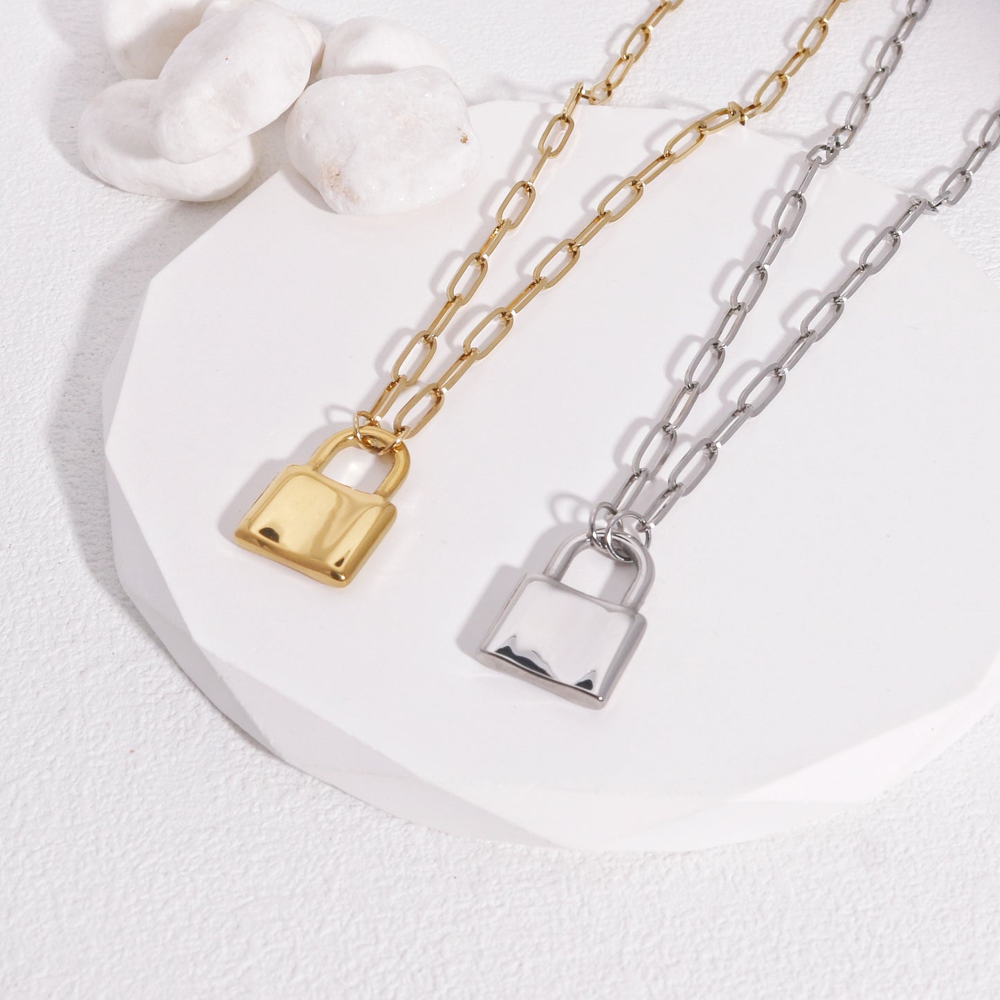 Keira Timeless Locket Chain Necklace in Steel