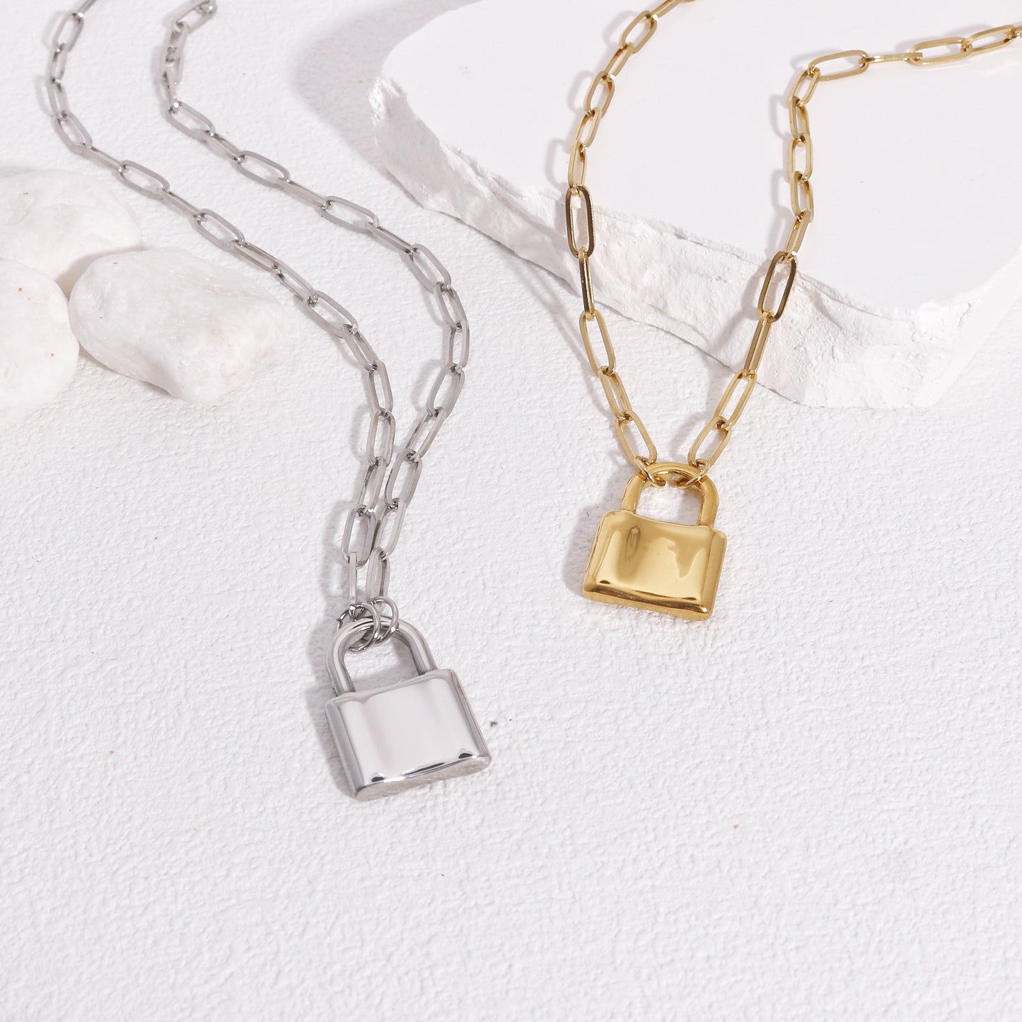 Keira Timeless Locket Chain Necklace in Steel