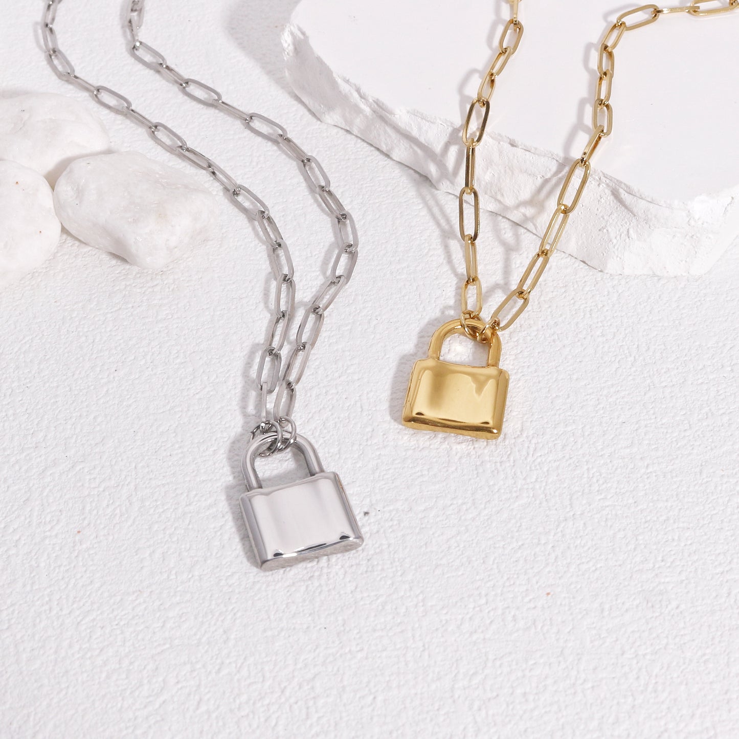 Keira Timeless Locket Chain Necklace in Steel