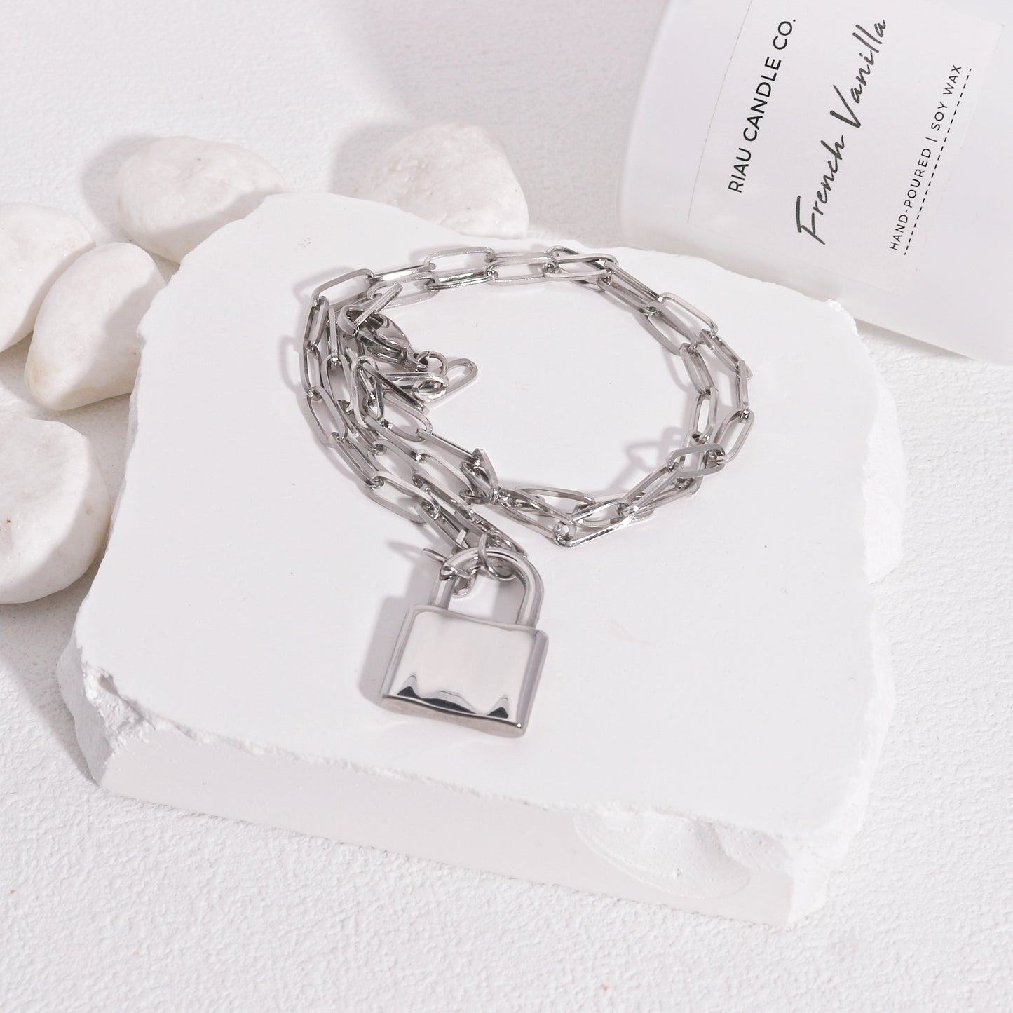 Keira Timeless Locket Chain Necklace in Steel