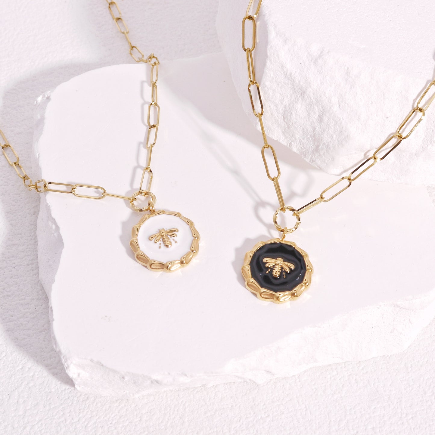 Adelia Bumble Bee Gold Steel Necklace
