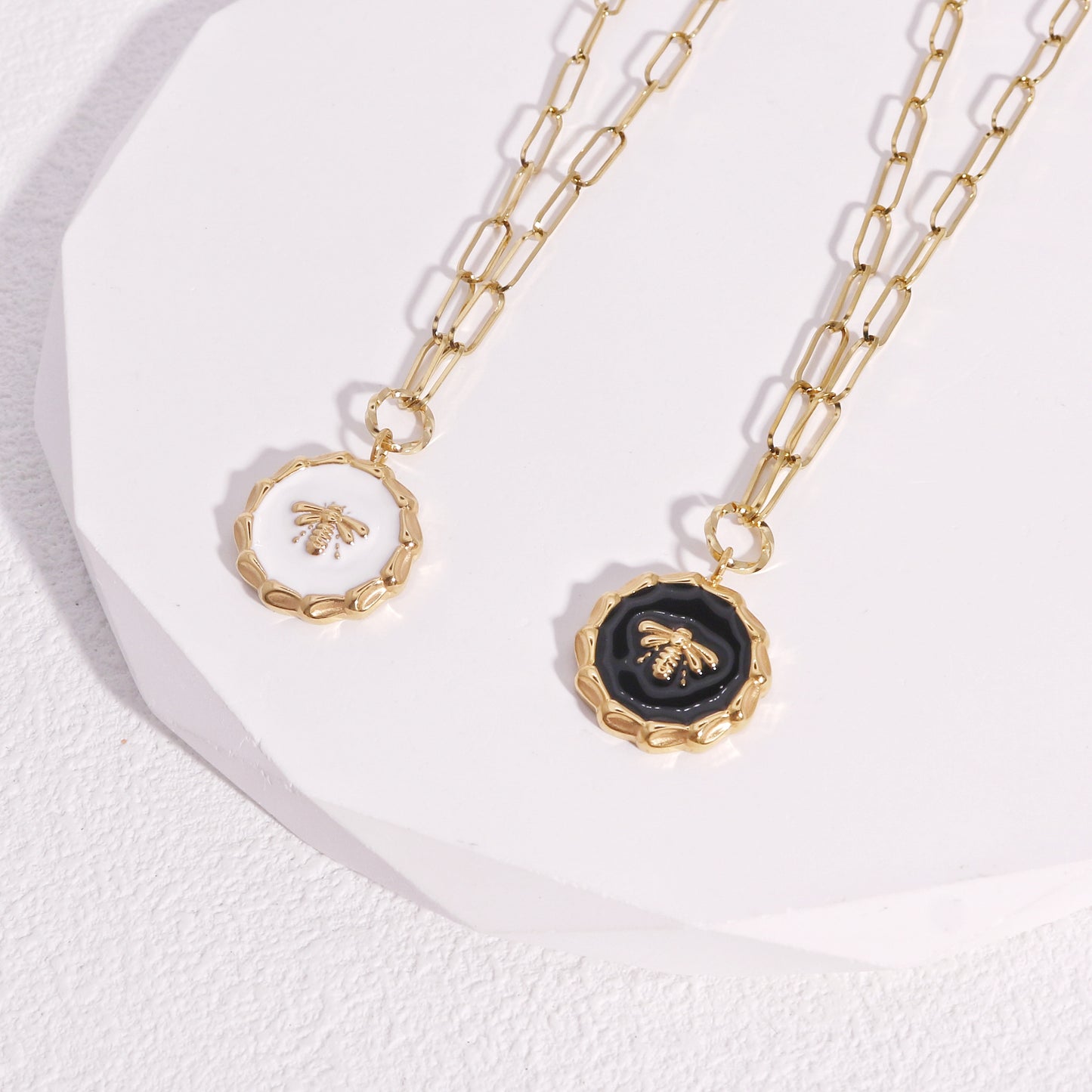 Adelia Bumble Bee Gold Steel Necklace