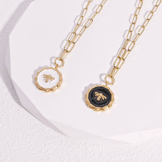 Adelia Bumble Bee Gold Steel Necklace