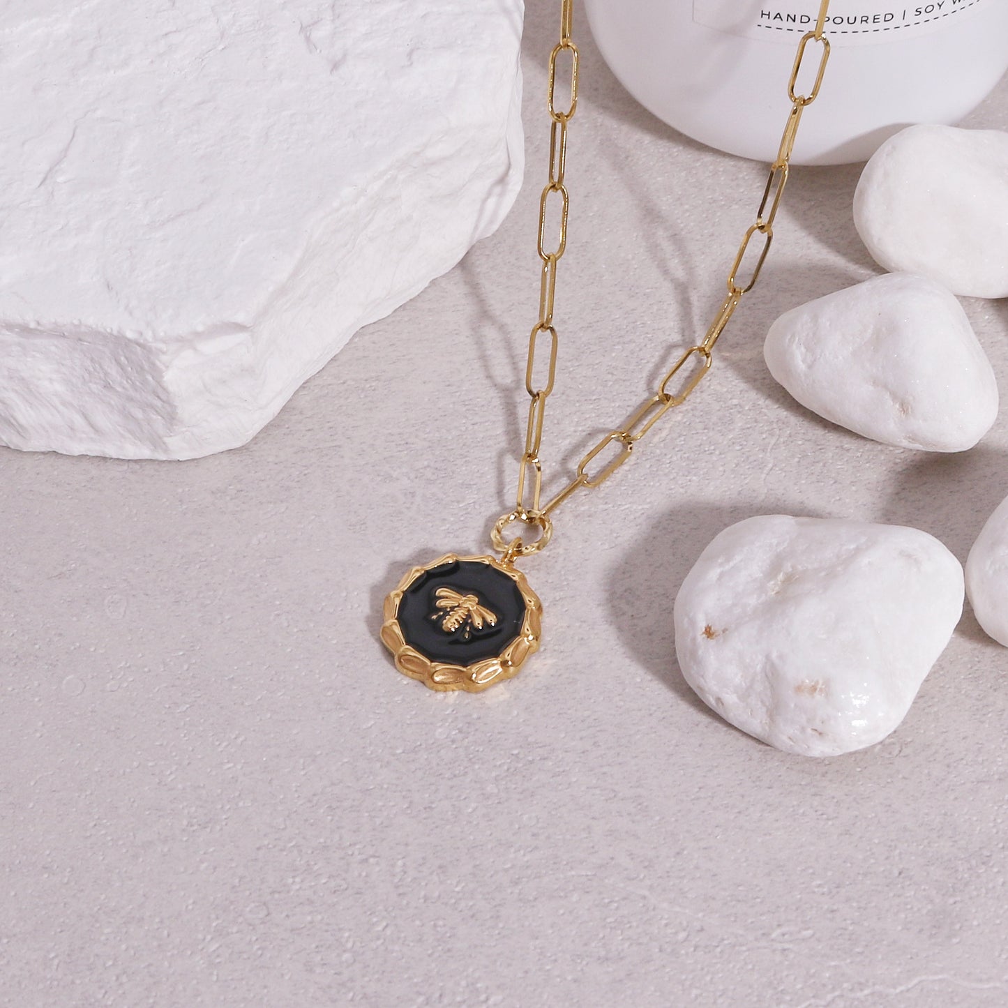 Adelia Bumble Bee Gold Steel Necklace
