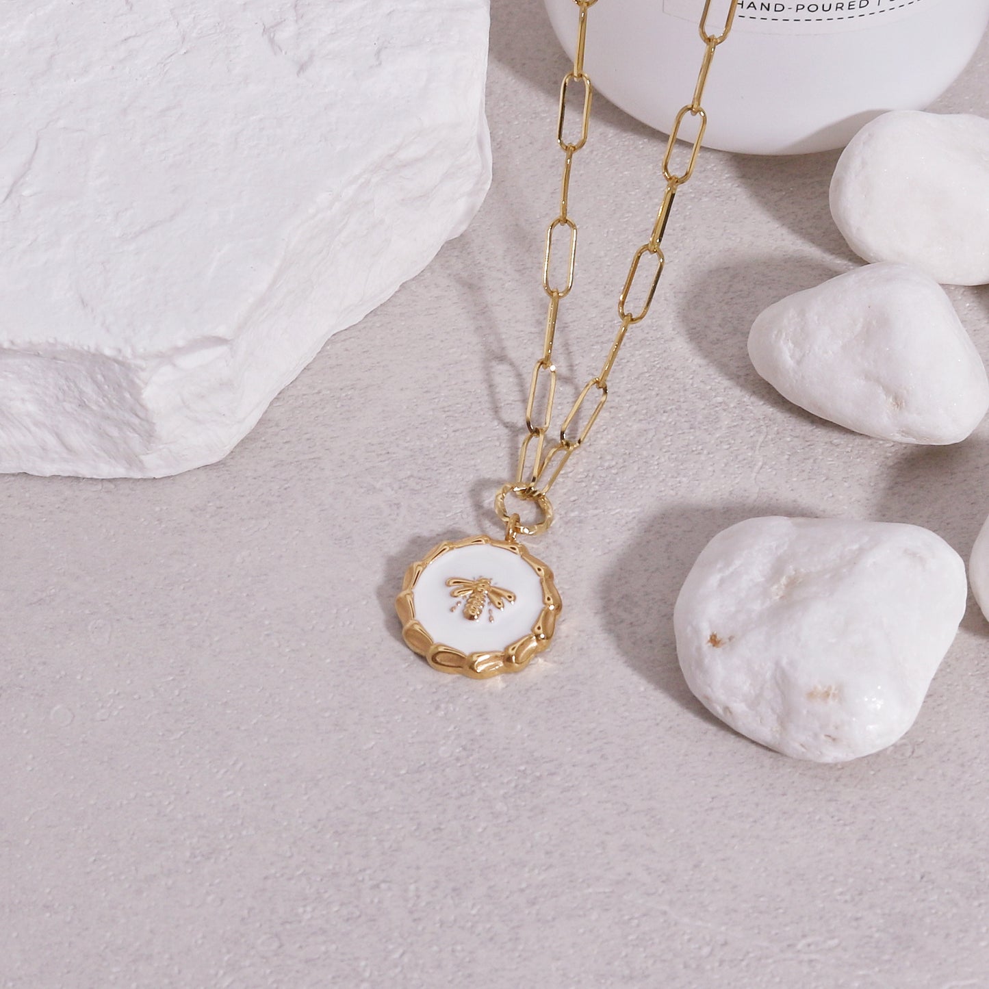 Adelia Bumble Bee Gold Steel Necklace