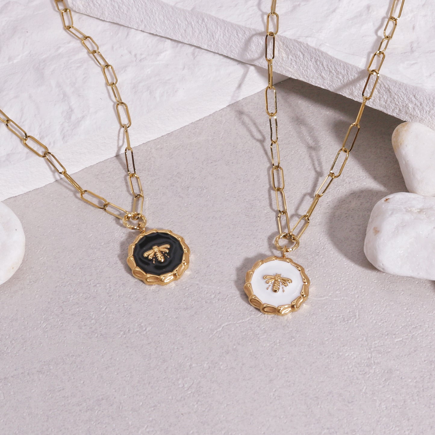 Adelia Bumble Bee Gold Steel Necklace