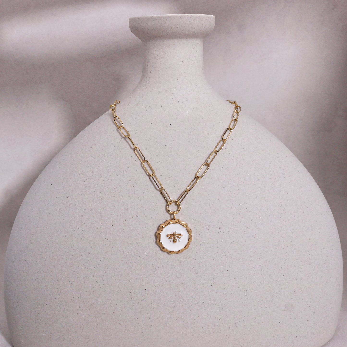 Adelia Bumble Bee Gold Steel Necklace