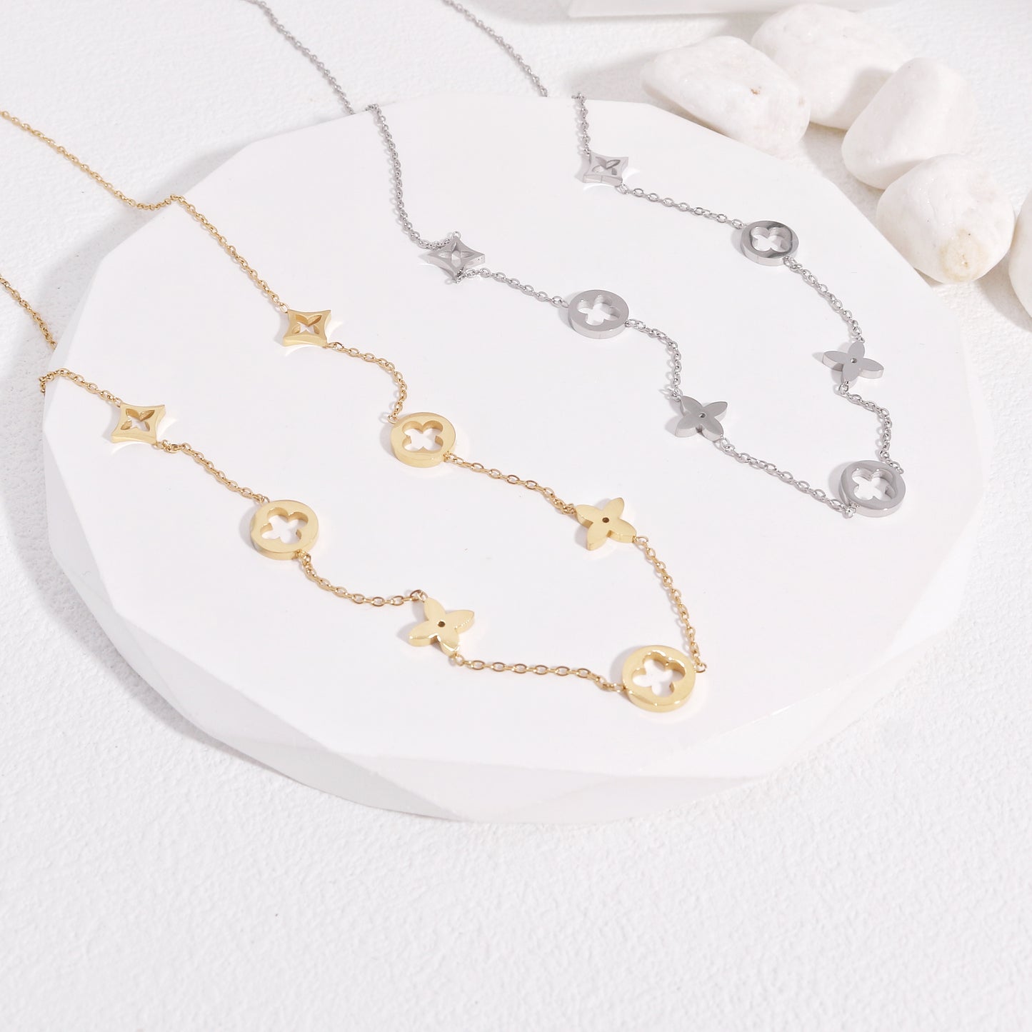Sienna Modern Minimalist Steel Chain Necklace
