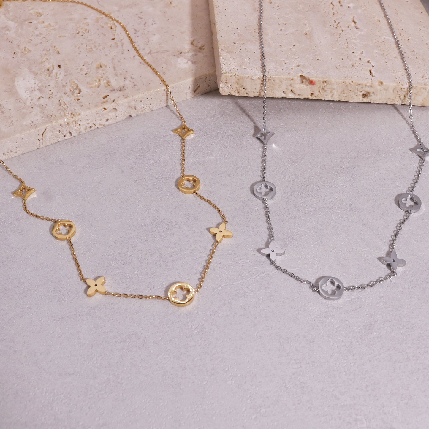 Sienna Modern Minimalist Steel Chain Necklace