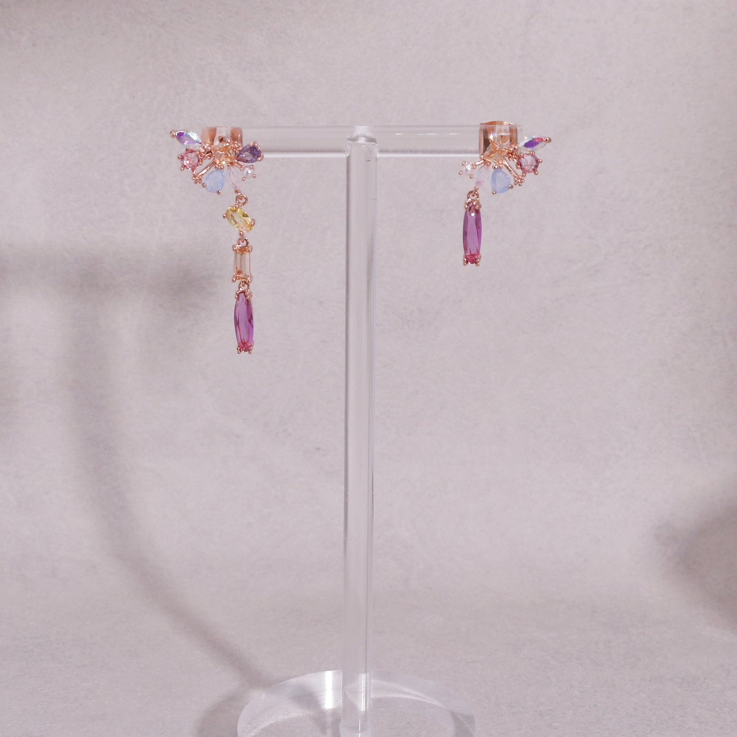Raquel Asymmetrical AB Crystal Drop Earrings