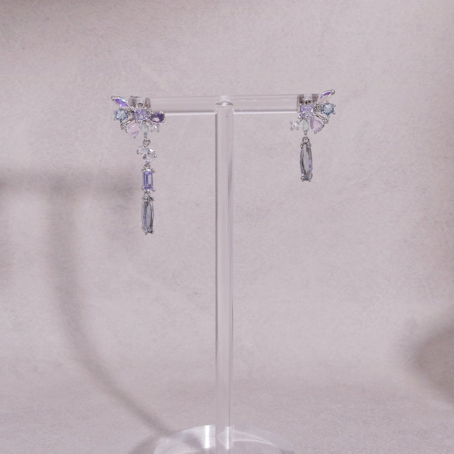 Raquel Asymmetrical AB Crystal Drop Earrings