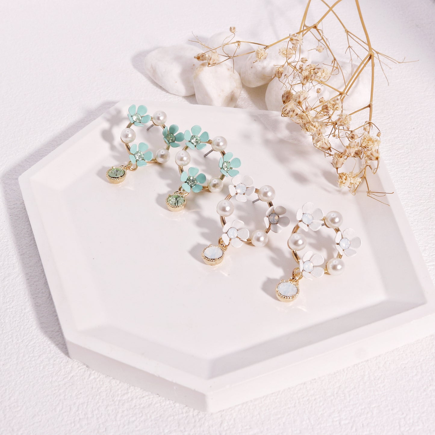 Millet Statement Floral Drop Earrings
