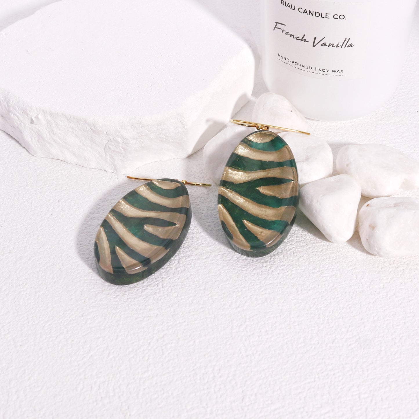 Lilith Gold Green Earrings