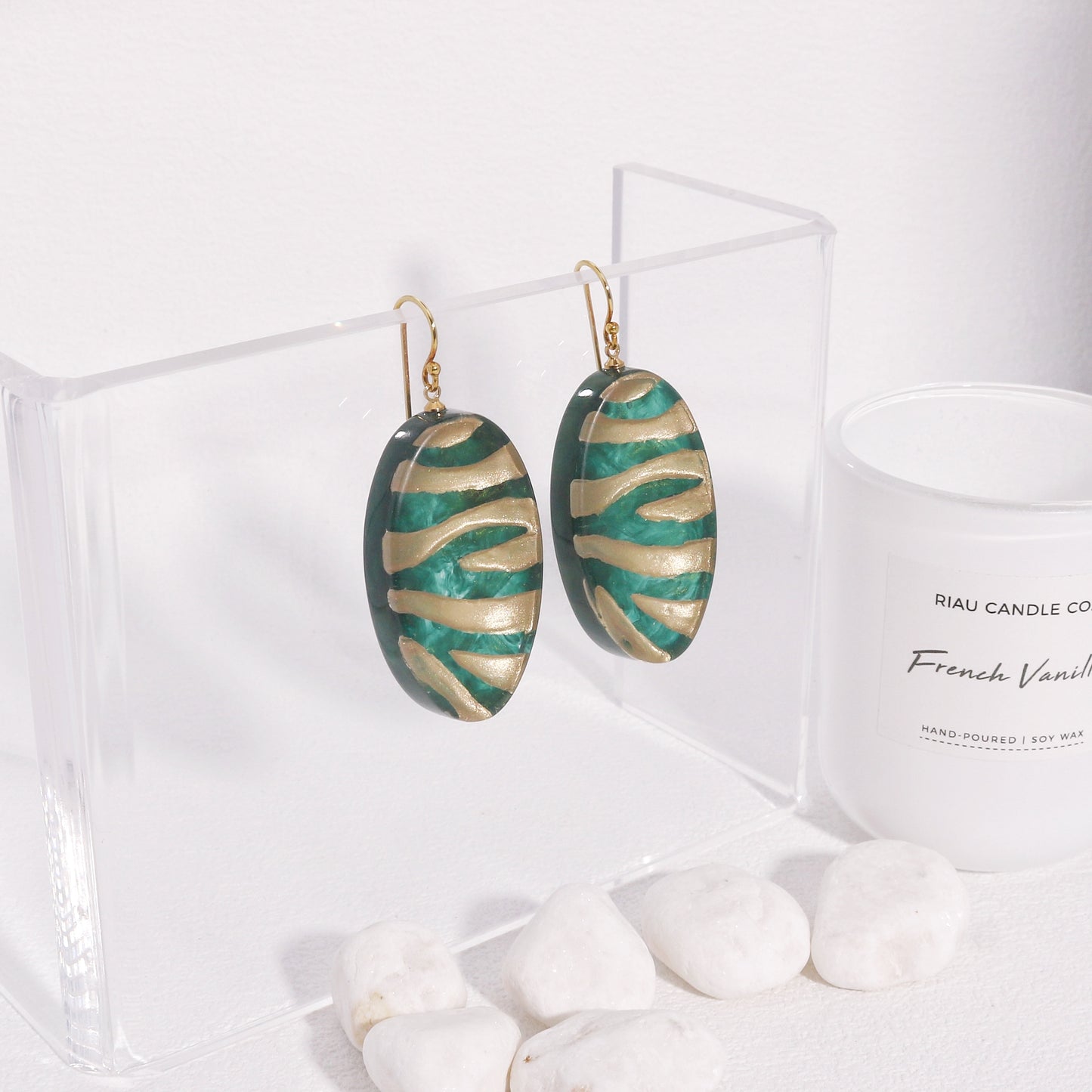 Lilith Gold Green Earrings