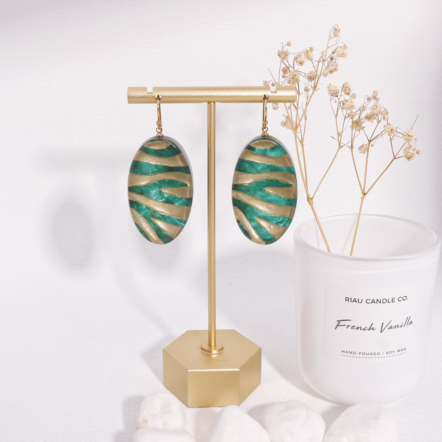 Lilith Gold Green Earrings