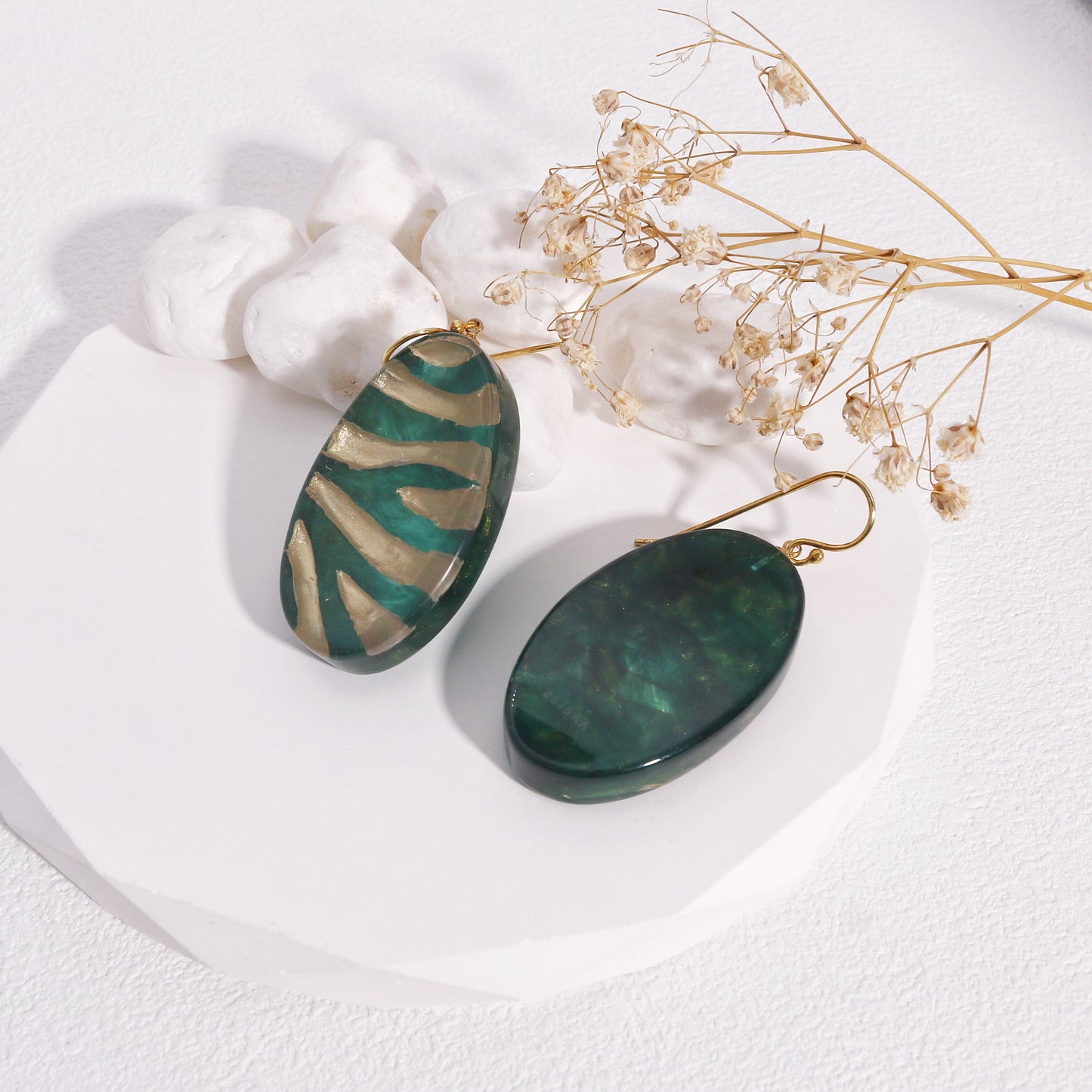 Lilith Gold Green Earrings