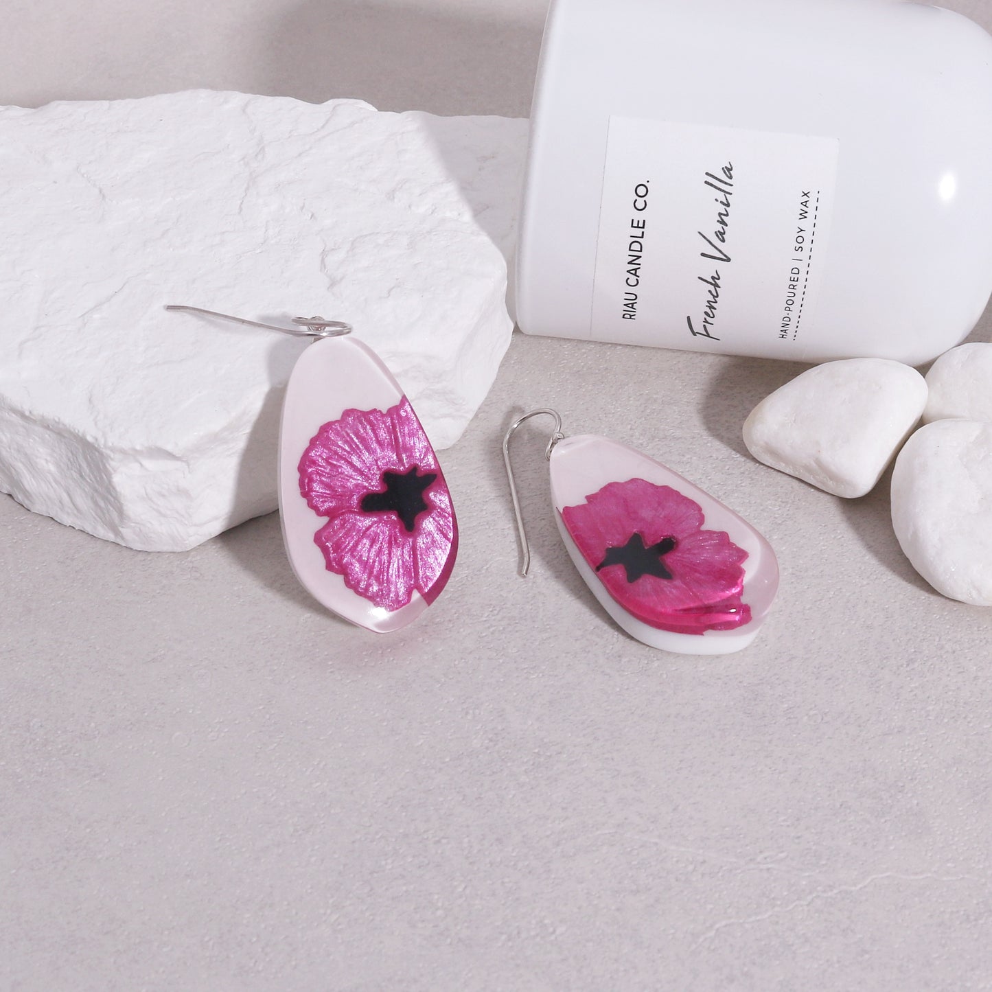 Baila Pink Floral Drop Earrings